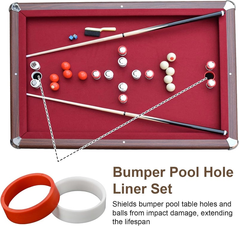 Batator Hole Liners for Bumper Pool Table Plastic Replacement Bumper Table Hole Rings Bumper Pool Game Table Parts Fit Inside Holes on Bumper Pool Tables Quiet & Protective Replacement Accessories - Image 3